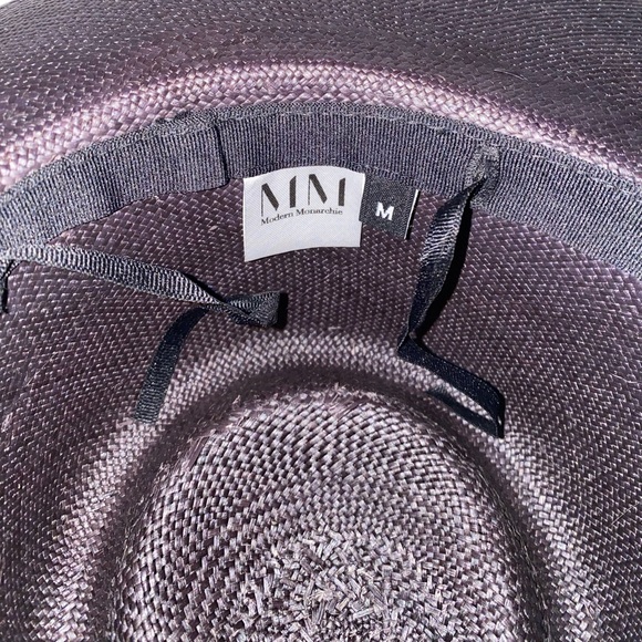 MODERN MONARCHIE Black Straw Fedora Short Brim - Picture 12 of 13